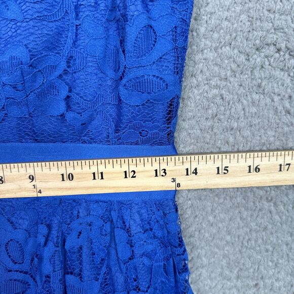 BB Dakota Lace Dress Sz 2 Royal Blue Fit & Flare Cocktail Party Wedding Guest - Picture 13 of 15